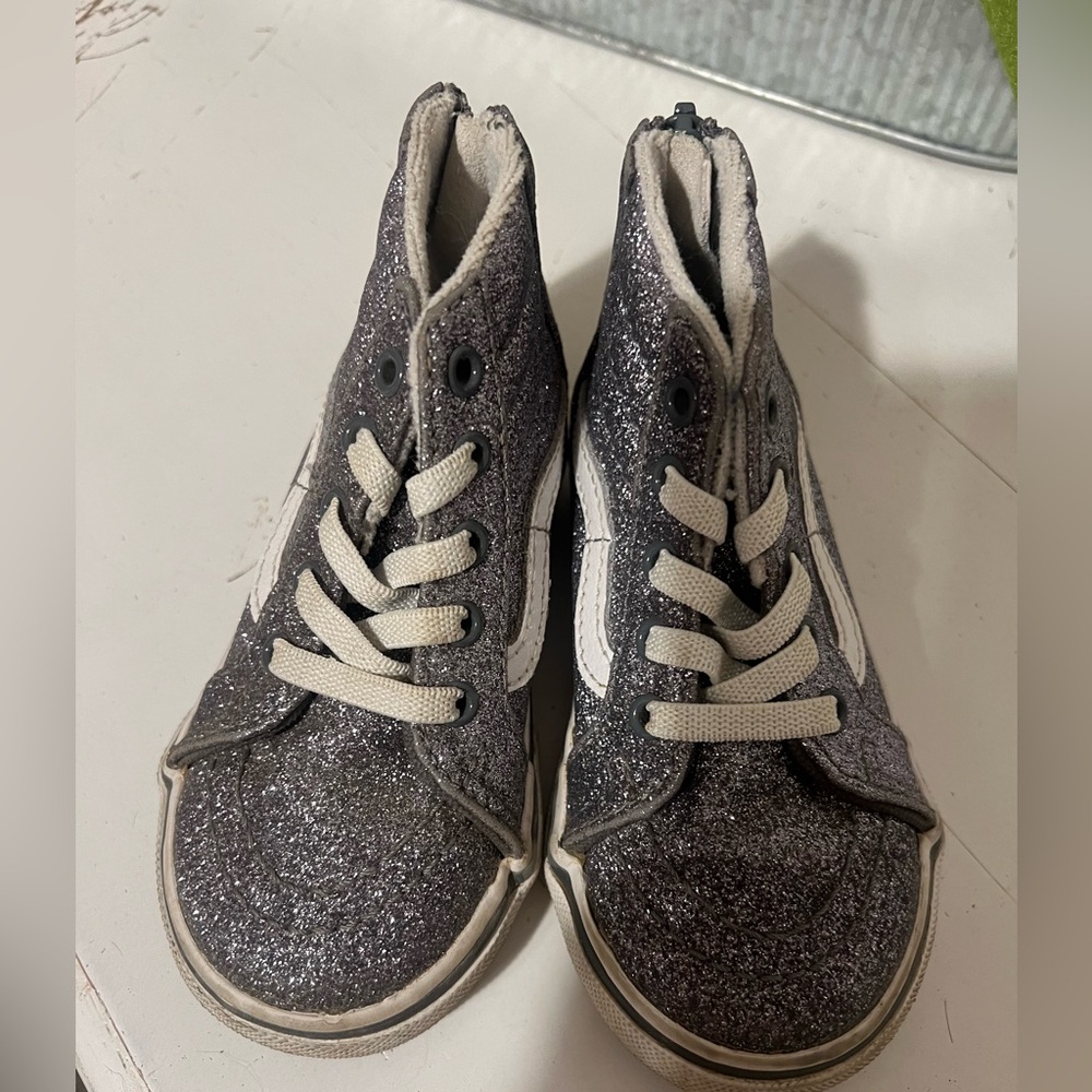 Toddler Girls Gray Glitter Vans size 6